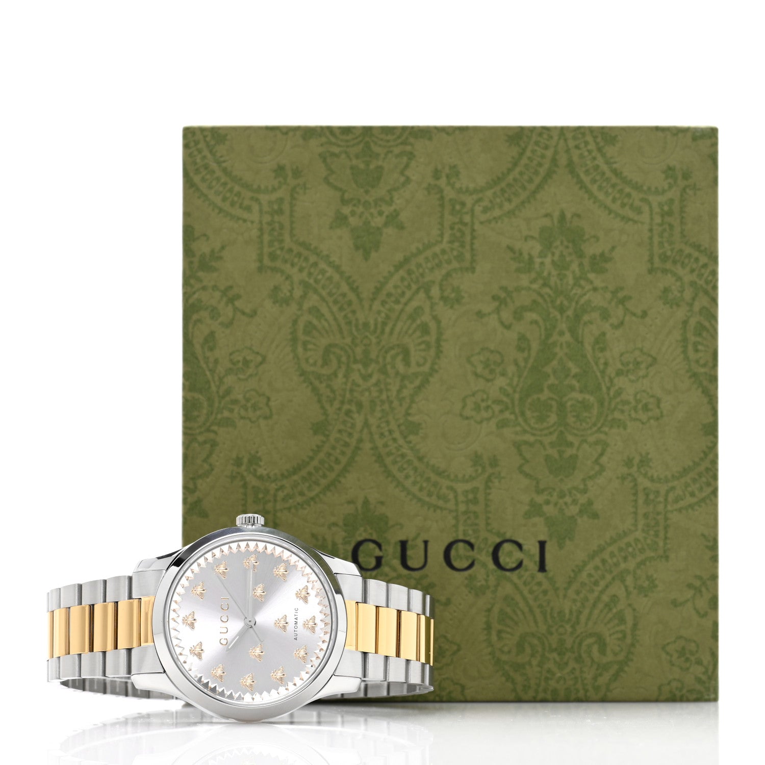 Gucci Stainless Steel 38mm G-Timeless Two Tone Bee Automatic Watch Silver 5 of 5