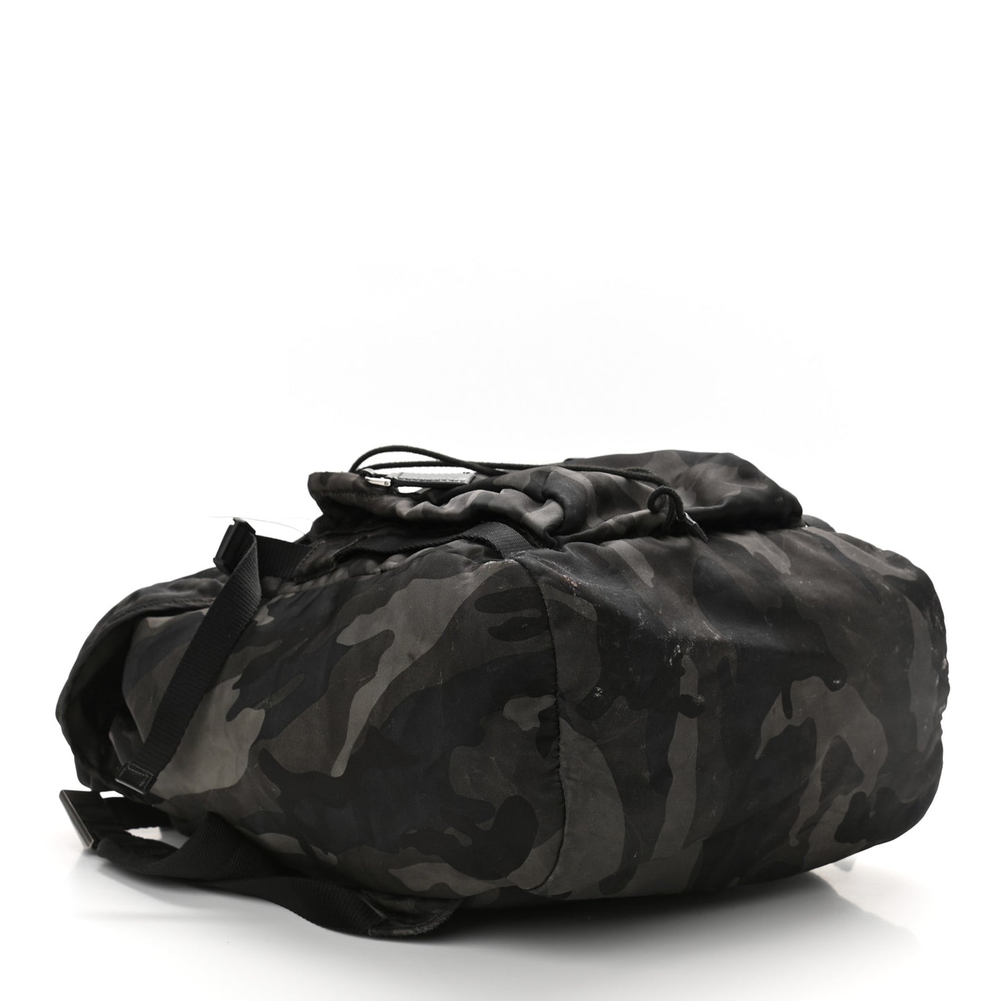 Tessuto Nylon Camouflage Print Double Buckle Backpack Fumo