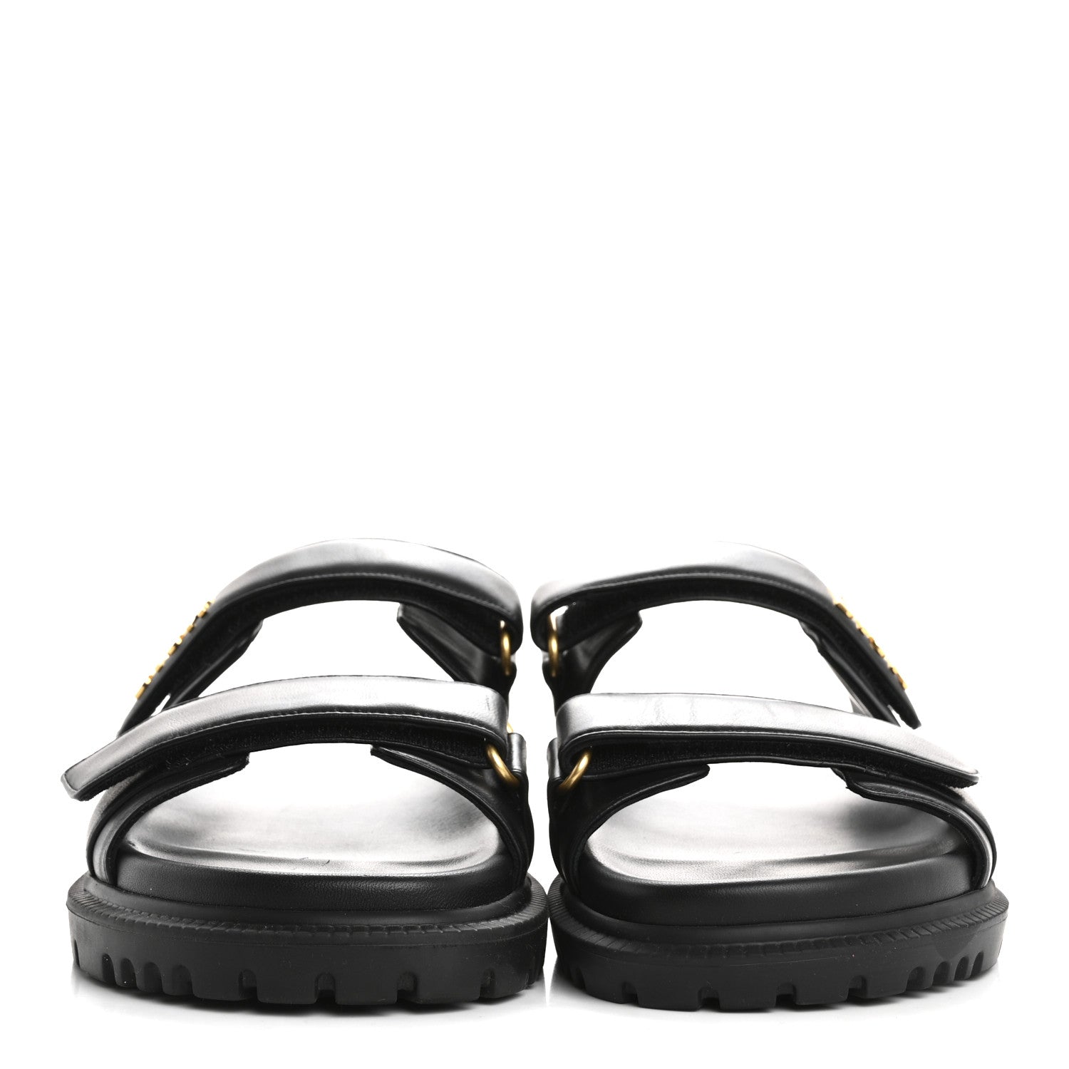 Christian Dior Lambskin Dioract 10mm Slide Sandals 41 Black 3 of 11