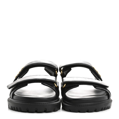Christian Dior Lambskin Dioract 10mm Slide Sandals 41 Black 3 of 11