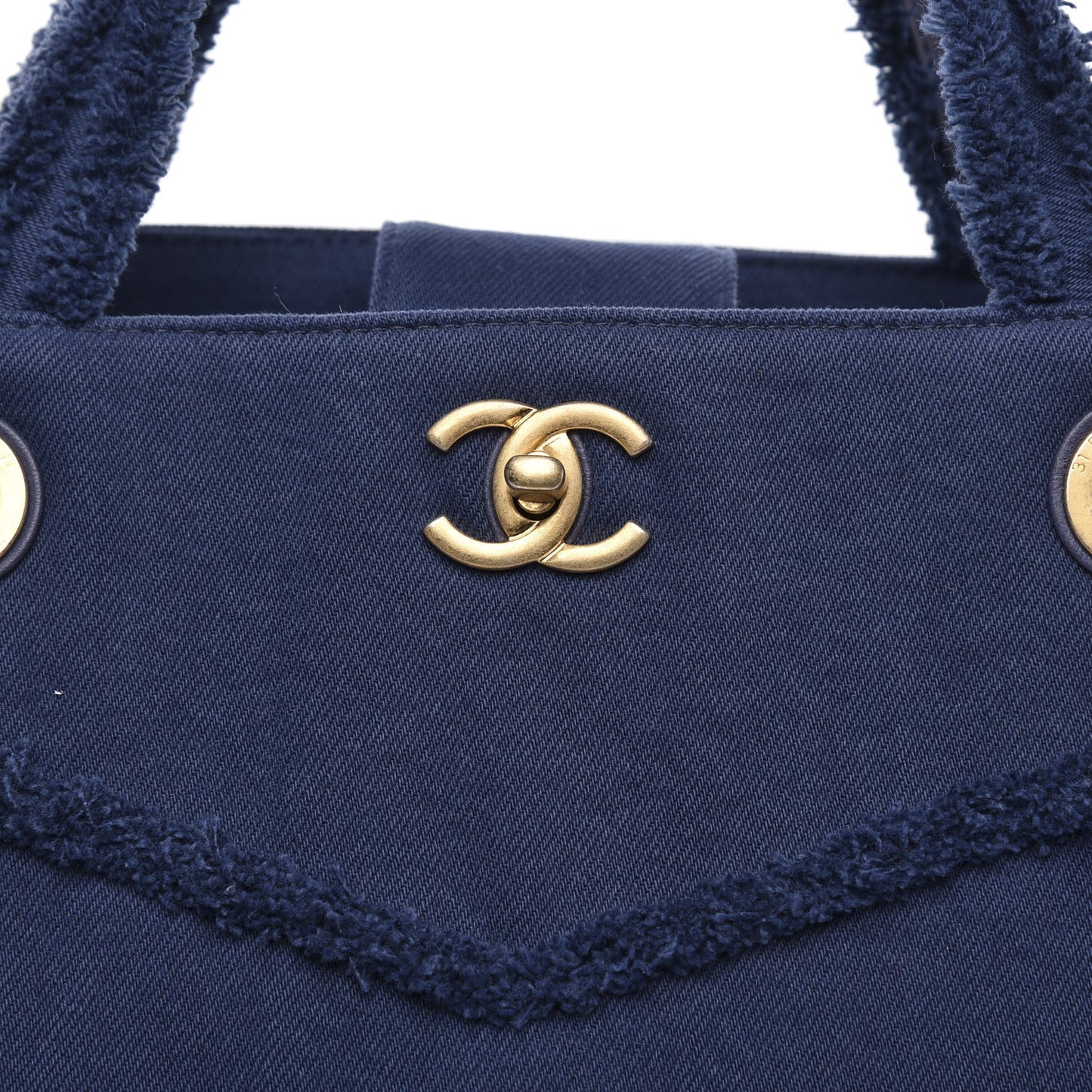 Denim Chevron Coco Tote Navy