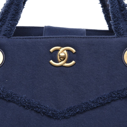 Chanel Denim Chevron Coco Tote Navy 9 of 9