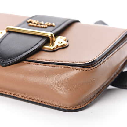 Prada City Calf Cahier Belt Bag Camel Black 11 of 11