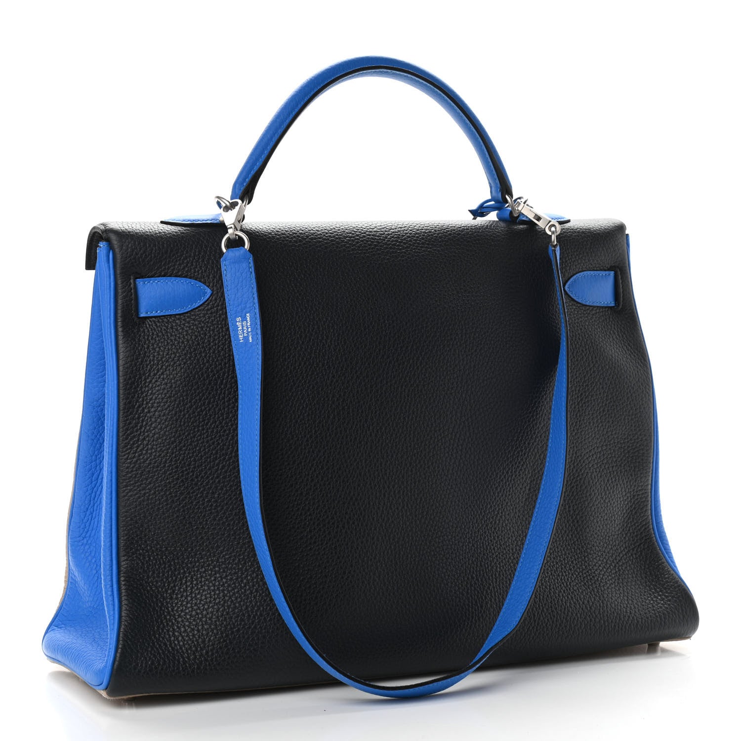 Hermes Taurillon Clemence Horseshoe Tri Color Kelly Retourne 40 Bleu Ocean Argile Bleu Hydra 3 of 13