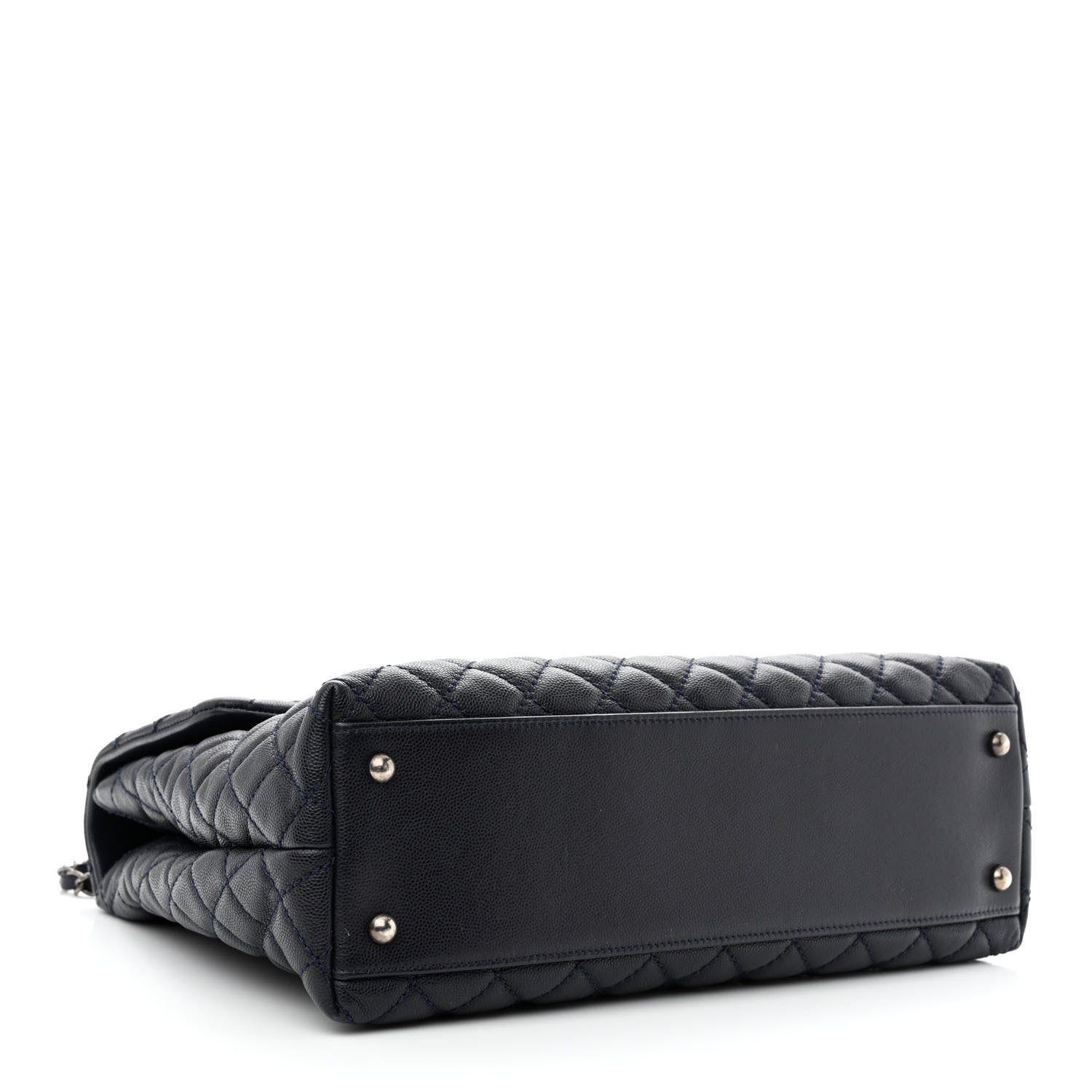 Chanel Caviar Quilted Large Coco Handle Flap Navy 4 of 12