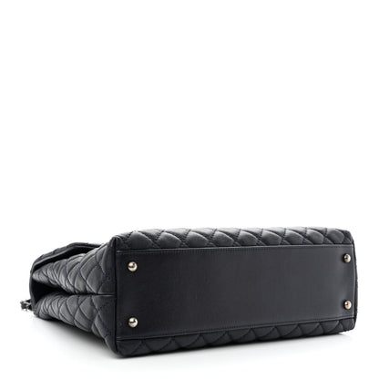 Chanel Caviar Quilted Large Coco Handle Flap Navy 4 of 12