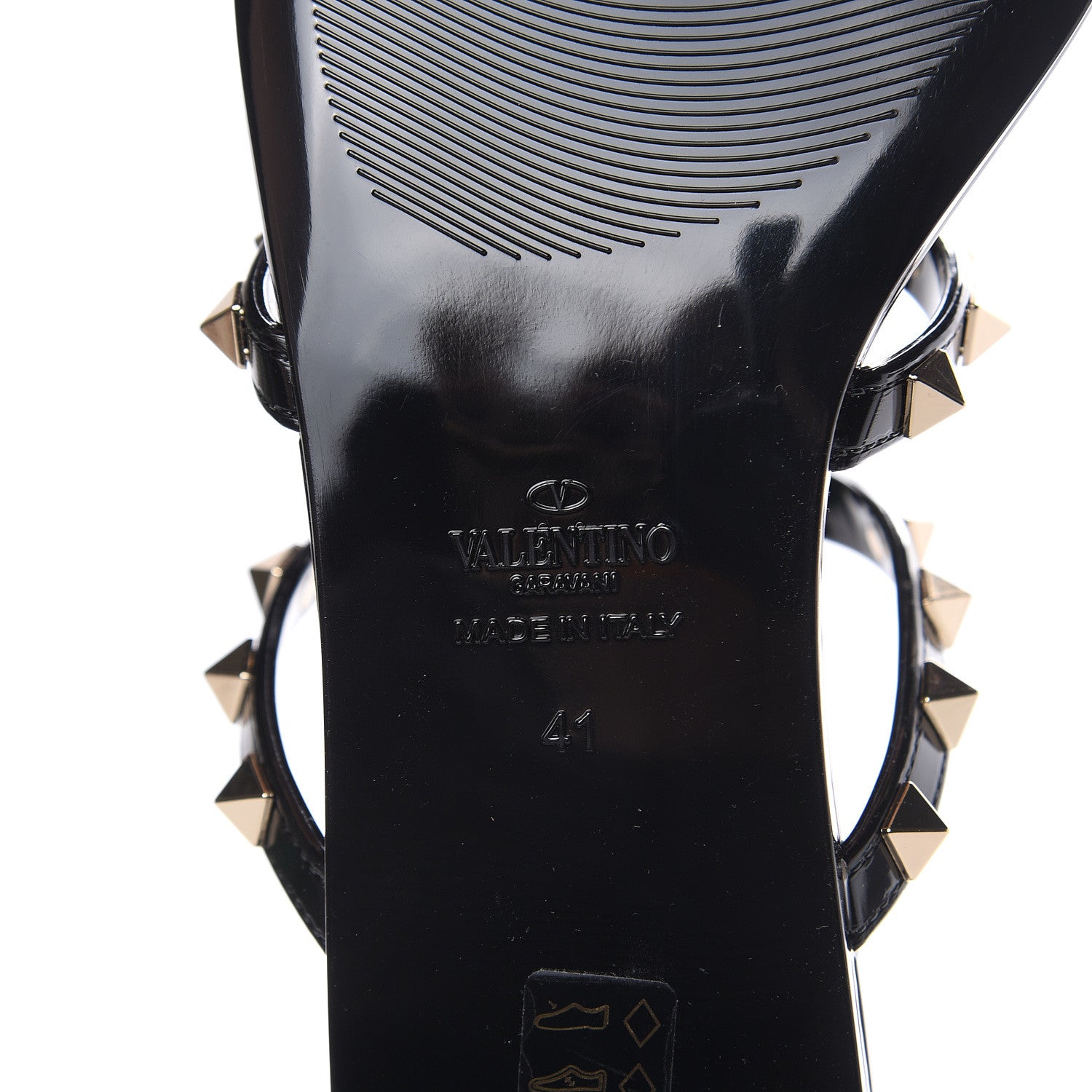 Valentino Garavani PVC Jelly Rockstud Caged Flat Thong Sandals 41 Black 7 of 8