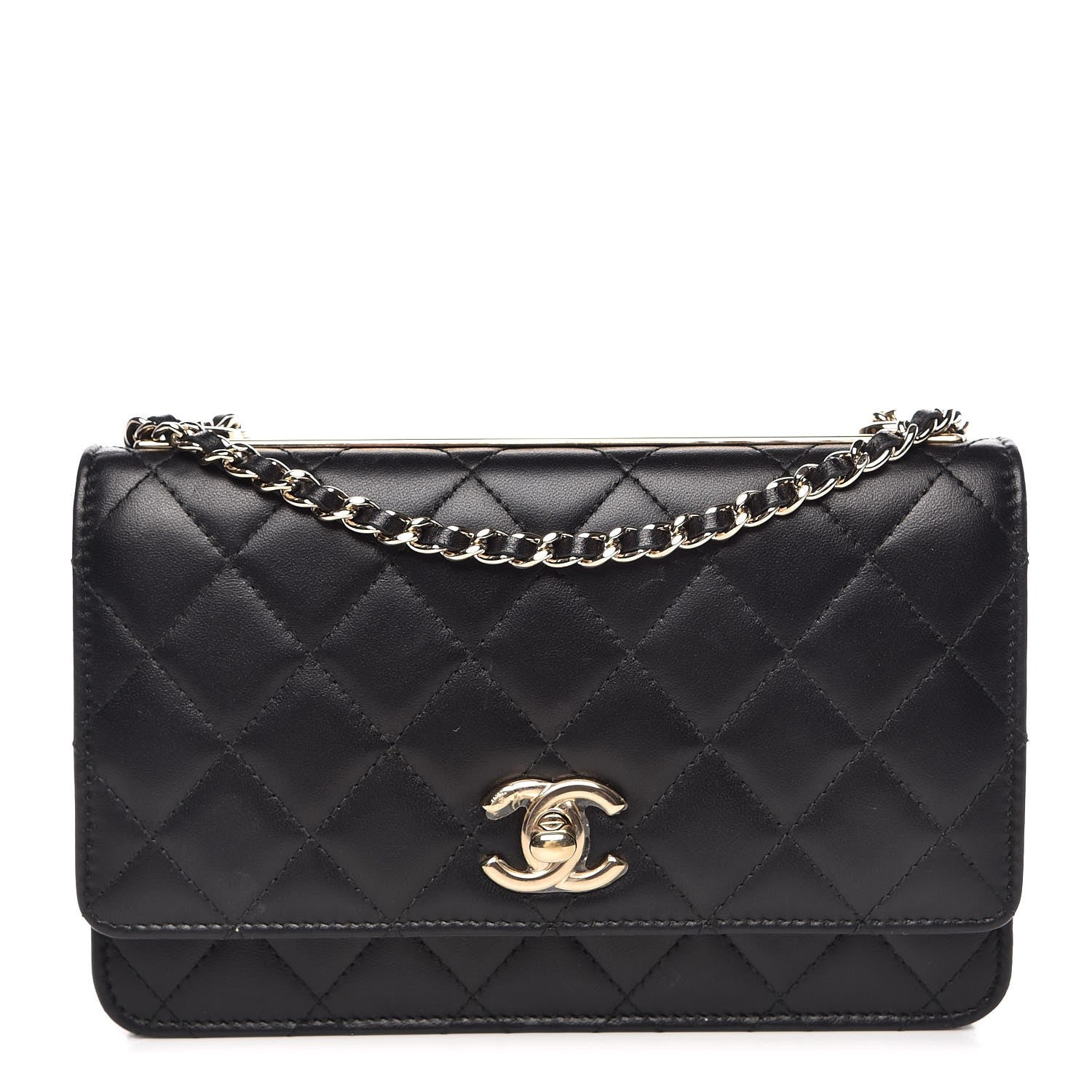 Chanel Lambskin Quilted Trendy CC Wallet On Chain WOC Black 1 of 10