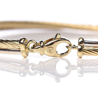 David Yurman 18K White Yellow Gold Diamond Crossover Bracelet 4 of 4