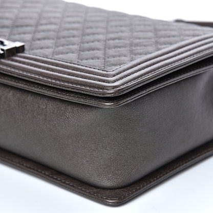 Chanel Calfskin Quilted Large Boy Flap Brown 10 of 11