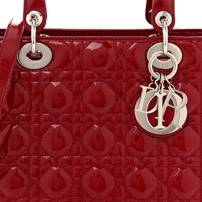 Christian Dior Patent Cannage Medium Lady Dior Red 8 of 12