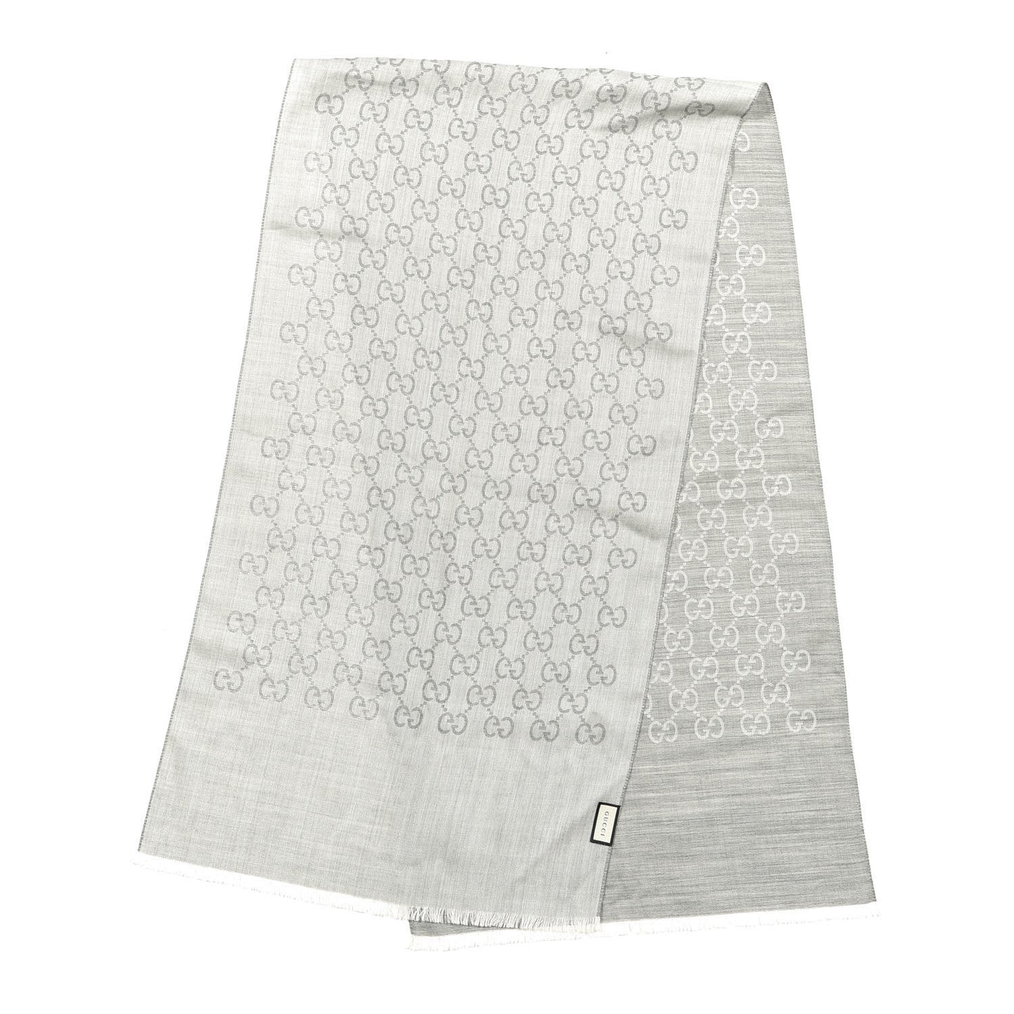 Wool Silk GG Monogram GGNat Scarf Lead
