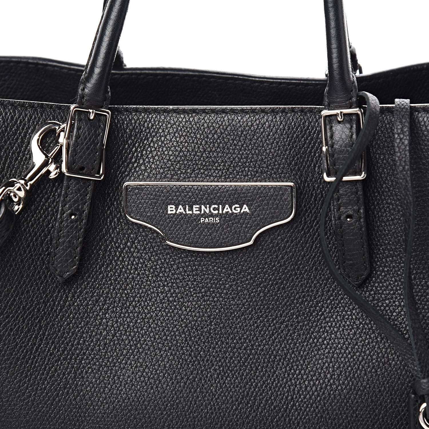 Balenciaga Grained Calfskin Plate Hardware Papier A6 Zip Around Tote Black 12 of 12