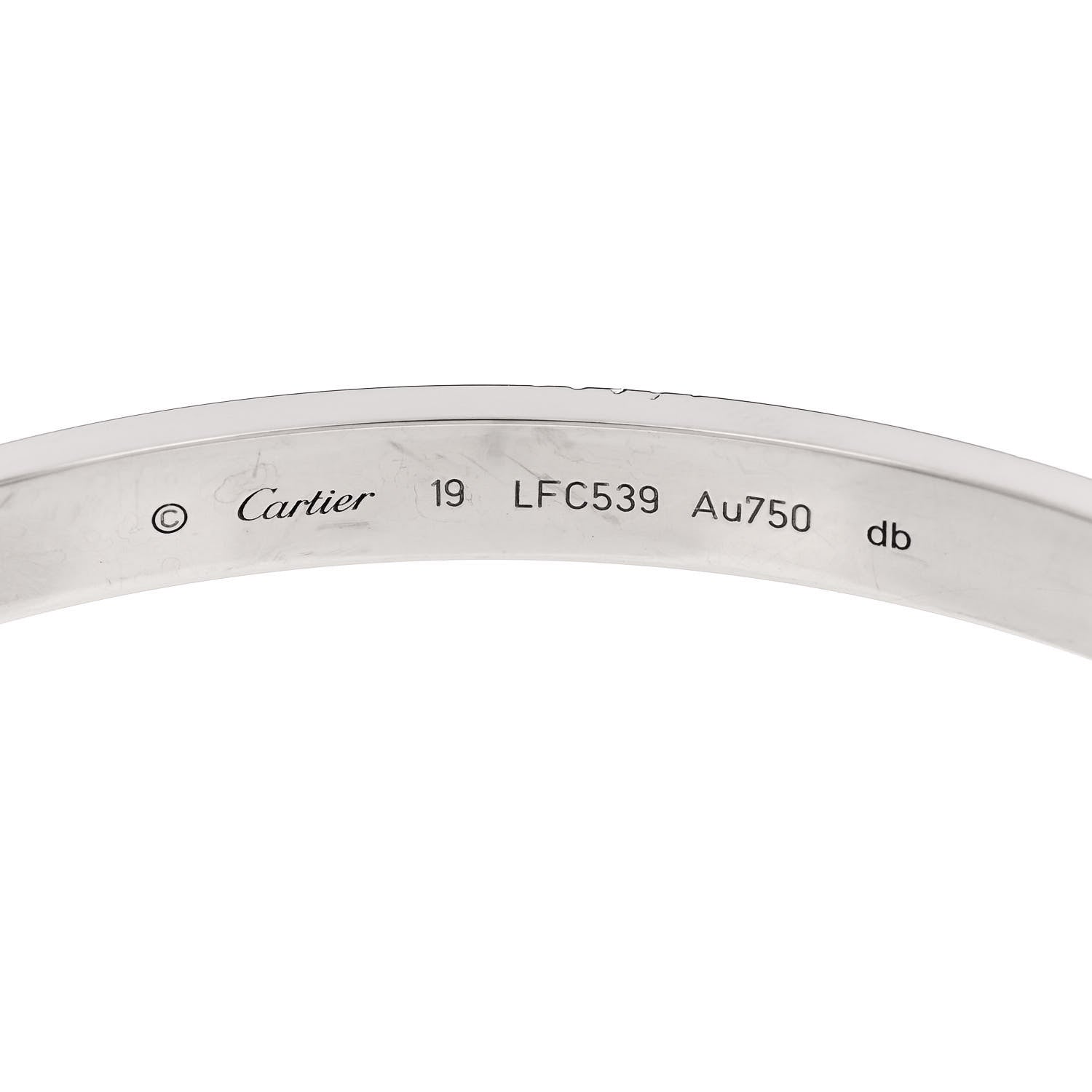 Cartier 18K White Gold LOVE Bracelet 19 6 of 9