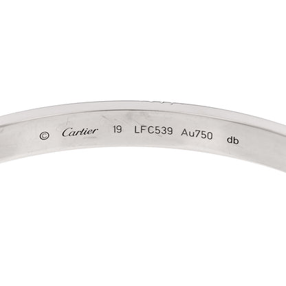 Cartier 18K White Gold LOVE Bracelet 19 6 of 9