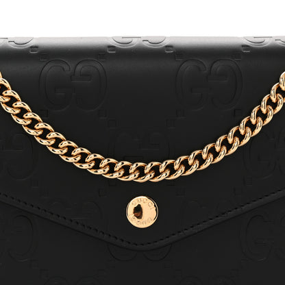 Gucci Calfskin GG Debossed Chain Wallet Black 8 of 10