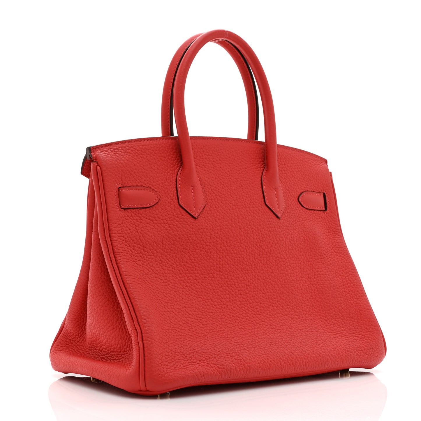 Taurillon Clemence Birkin 30 Rouge Pivoine
