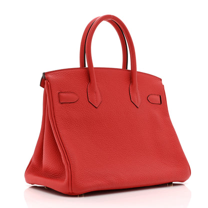 Hermes Taurillon Clemence Birkin 30 Rouge Pivoine 5 of 19