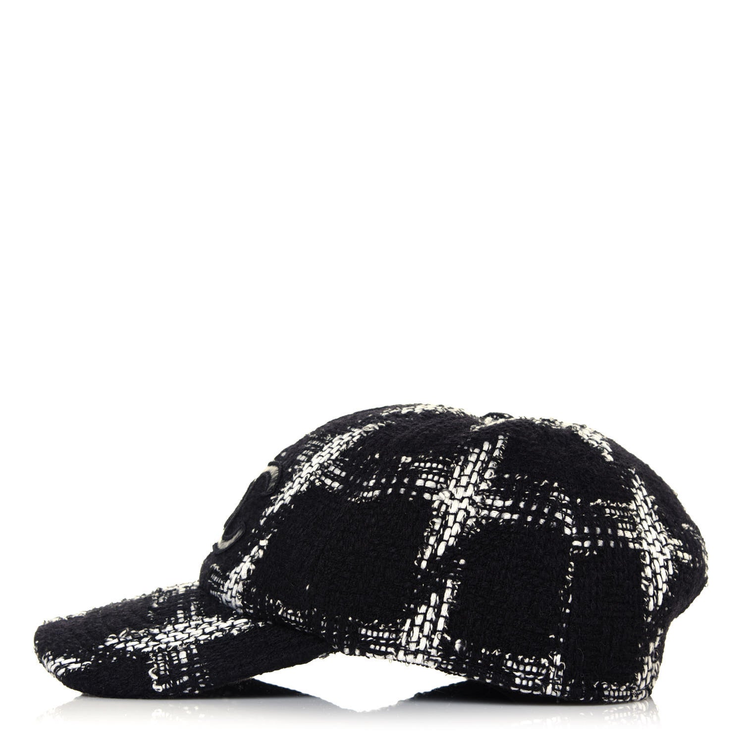 Chanel Tweed Cap Hat L Black White 3 of 7
