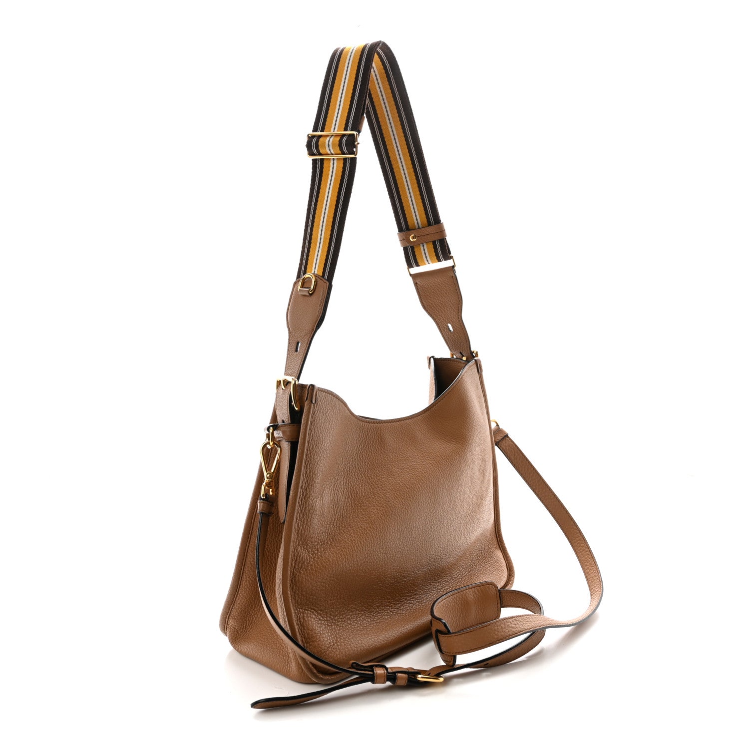 Prada Vitello Daino Hobo Messenger Bag Caramel 3 of 9