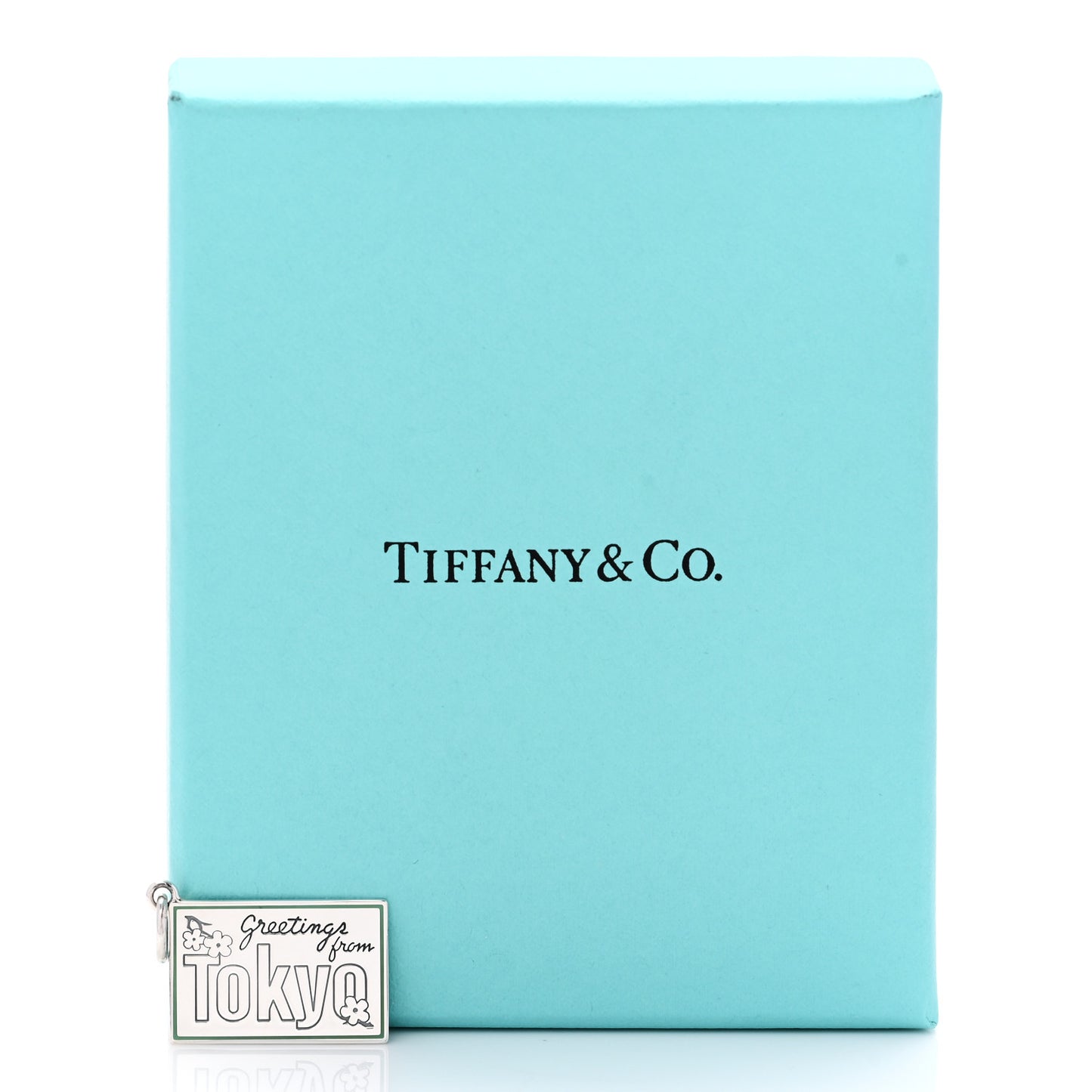 Sterling Silver Enamel Tokyo Postcard Charm Blue