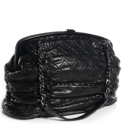 Chanel Lambskin Quilted Sharpei Frame Tote Black 3 of 7