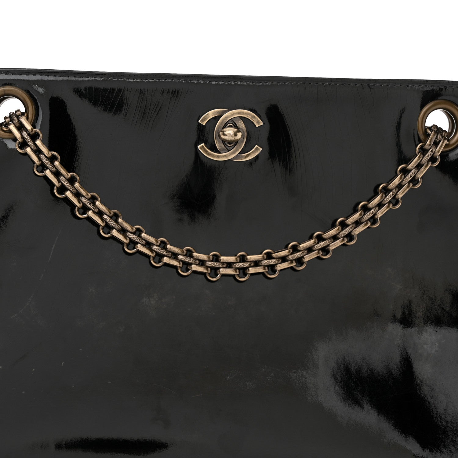 Chanel Patent Mademoiselle Tote Black 8 of 13