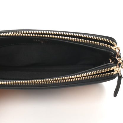 Chanel Caviar Quilted CC Filigree Clutch With Chain Beige Black 6 of 11