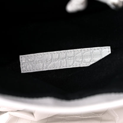 Balenciaga Extra Supple Calfskin Crocodile Embossed Medium Le Cagole Shoulder Bag White 6 of 13