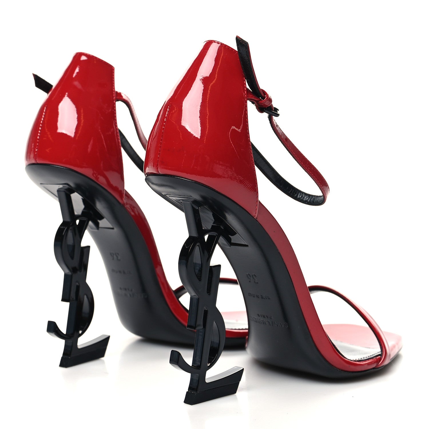 Saint Laurent Patent Calfskin Opyum 110 Sandals 36 Red 4 of 7