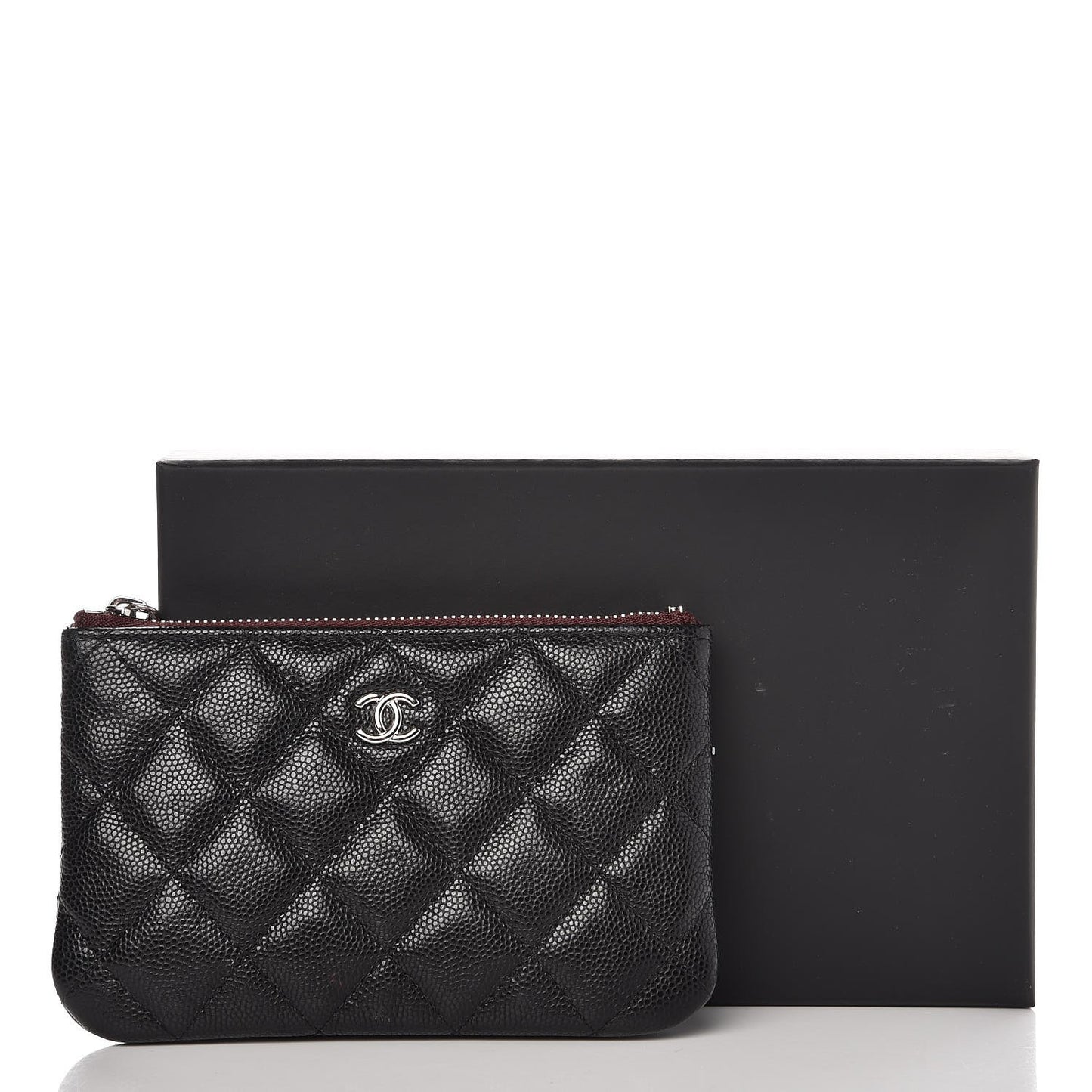Caviar Quilted Small Cosmetic Case Black