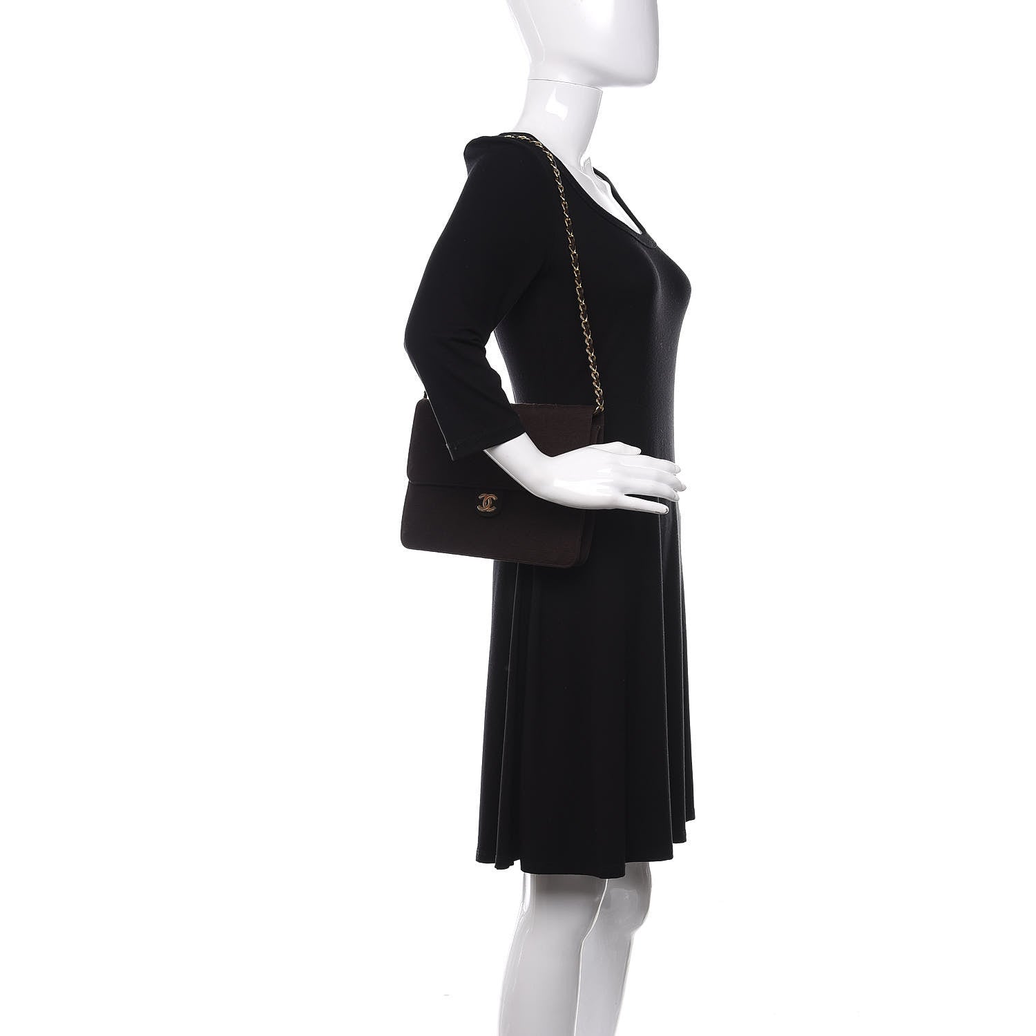 Chanel Jersey Quilted Medium Single Flap Brown 2 of 12