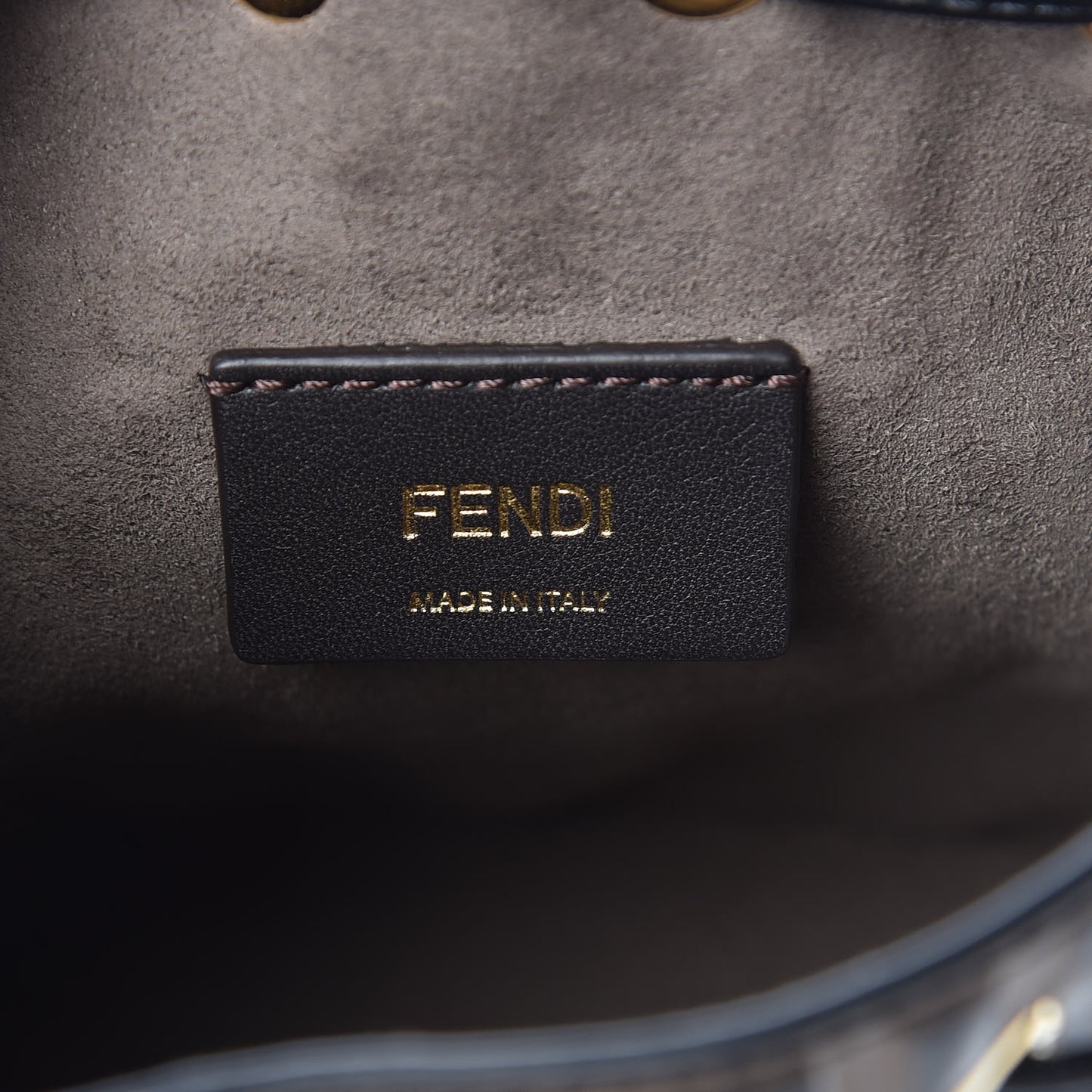 Vitello Liberty F is Fendi Bi-Color FF 1974 Embossed Mini Mon Tresor Bucket Bag Maya Black