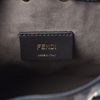 Fendi Vitello Liberty F is Fendi Bi-Color FF 1974 Embossed Mini Mon Tresor Bucket Bag Maya Black 6 of 7