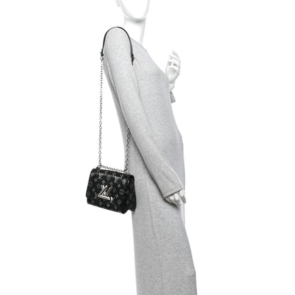 Louis Vuitton Snakeskin Monogram Twist Shoulder Bag PM Black 2 of 13