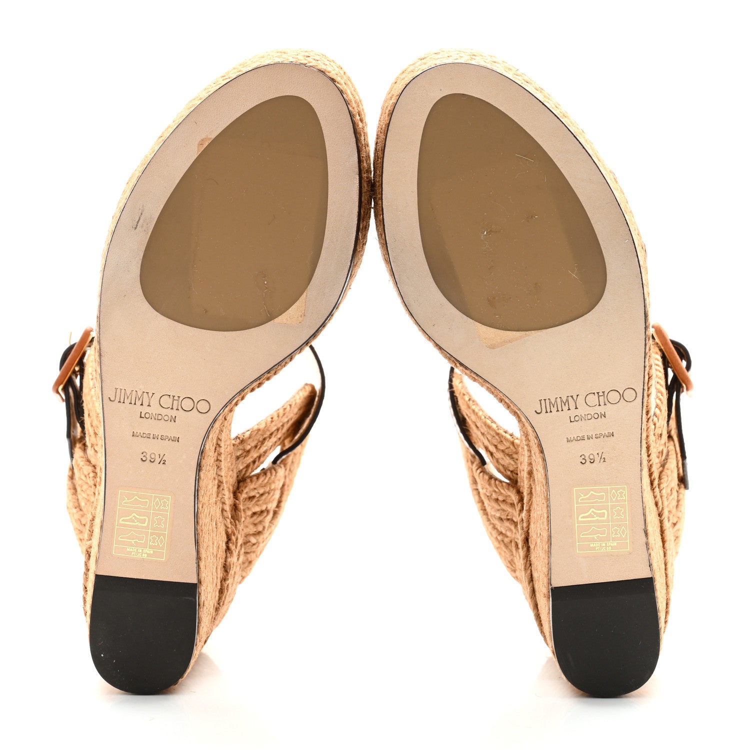 Jimmy Choo Calfskin Espadrille Delphi 100 Wedge Sandals 39.5 Cuoio 5 of 11
