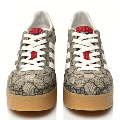 Gucci X ADIDAS GG Supreme Monogram Gazelle Wedge Sneakers 37 Beige Ebony Off White New Shamarock 2 of 8
