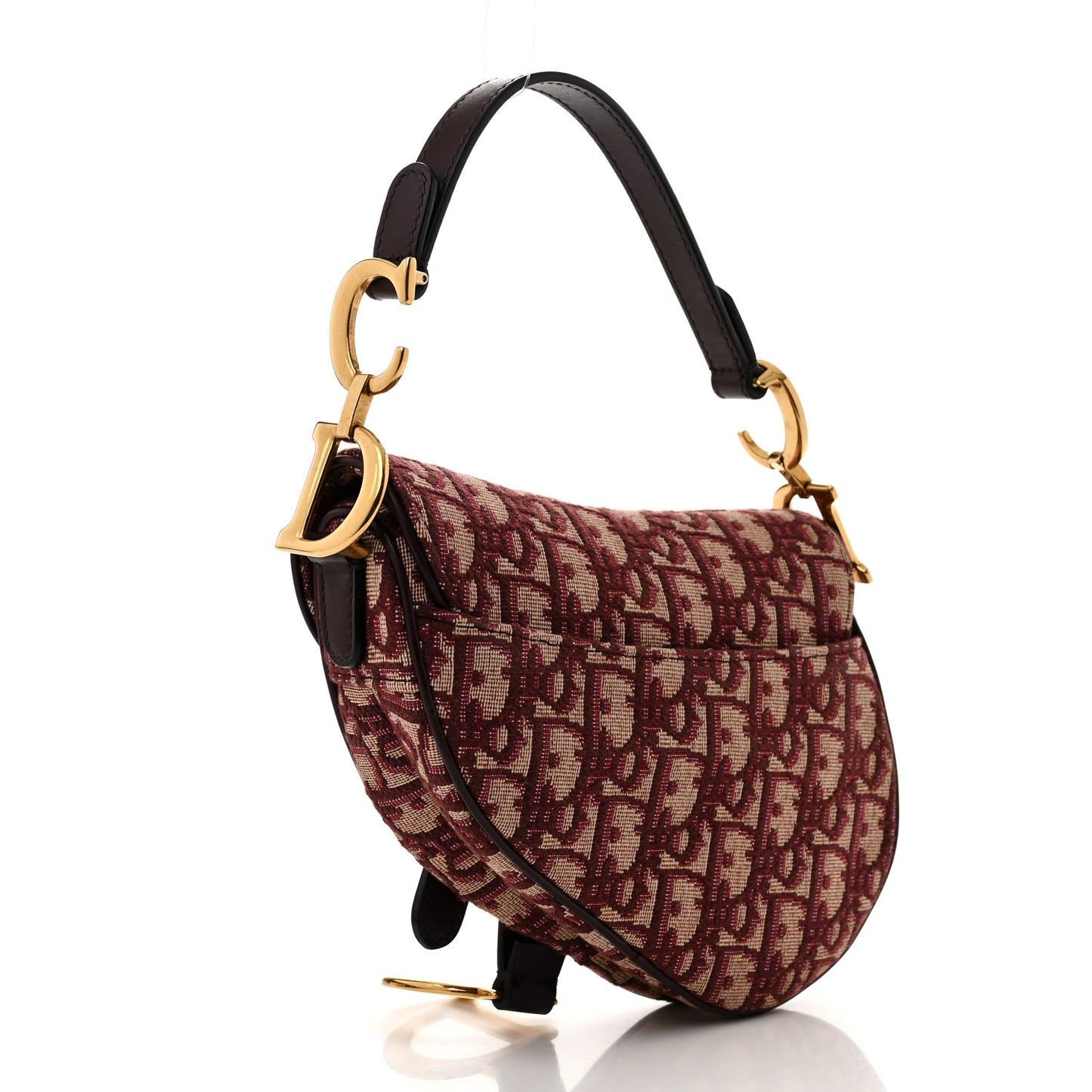 Oblique Mini Saddle Bag Burgundy