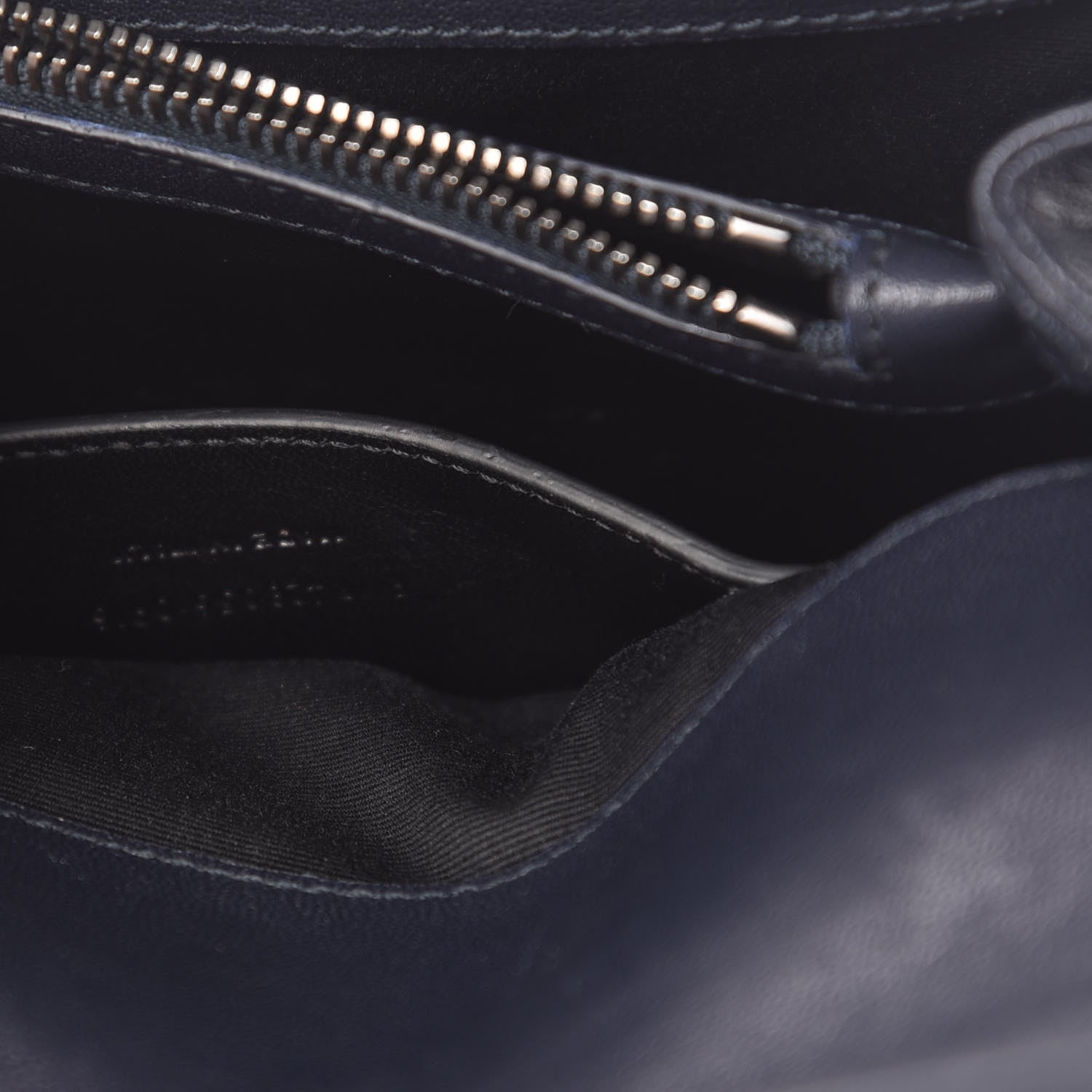 Saint Laurent Sheepskin Matelasse Chevron Monogram Medium College Bag Deep Marine 8 of 10
