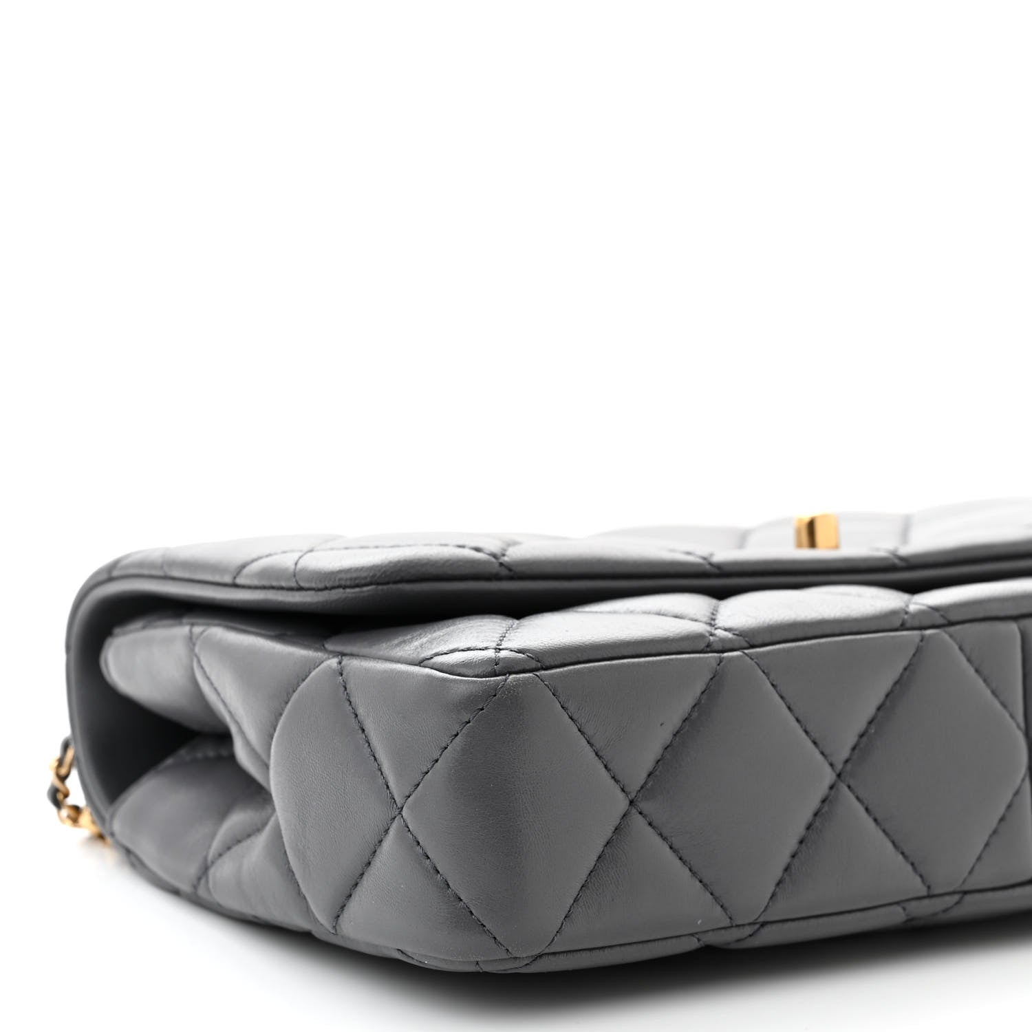 Chanel Shiny Lambskin Quilted Multi Stand Flap Grey 9 of 11