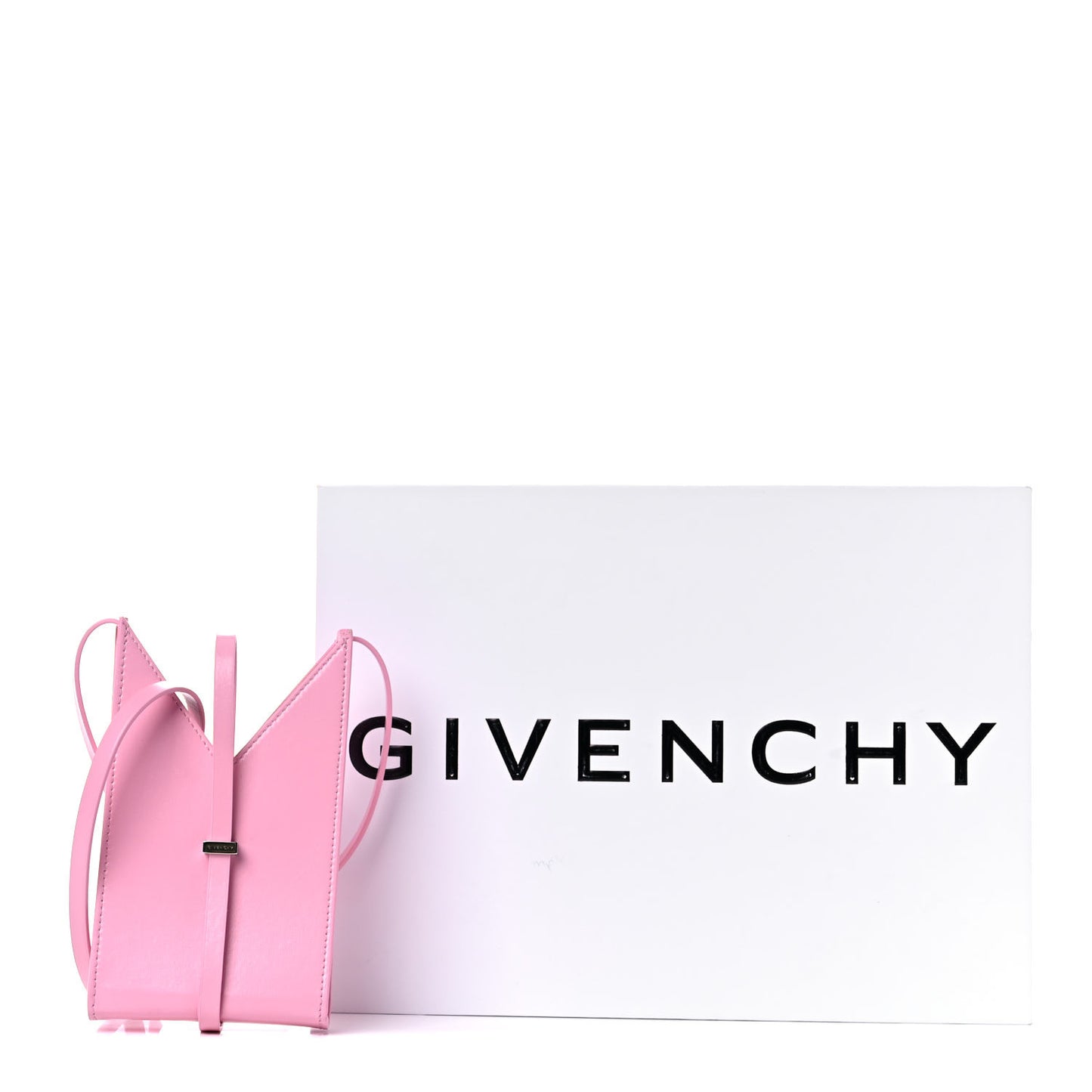 Calfskin Mini Cut Out Phone Crossbody Pouch Pink