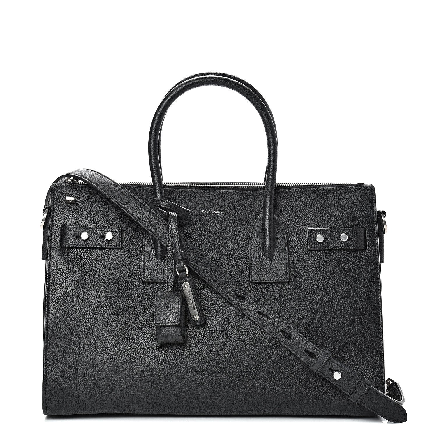 Saint Laurent Grained Calfskin Small Supple Sac De Jour Duffle Black 1 of 11