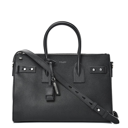 Saint Laurent Grained Calfskin Small Supple Sac De Jour Duffle Black 1 of 11