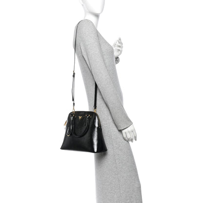 Prada Saffiano Vernice Small Dome Tote Black 2 of 9