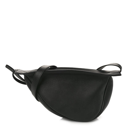 The Row Grained Calfskin Small Slouchy Banana Bag Black 1 of 7