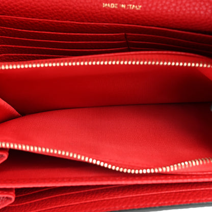 Valentino Garavani Pebbled Calfskin Rockstud Envelope Wallet on Chain Rouge Pur 7 of 12