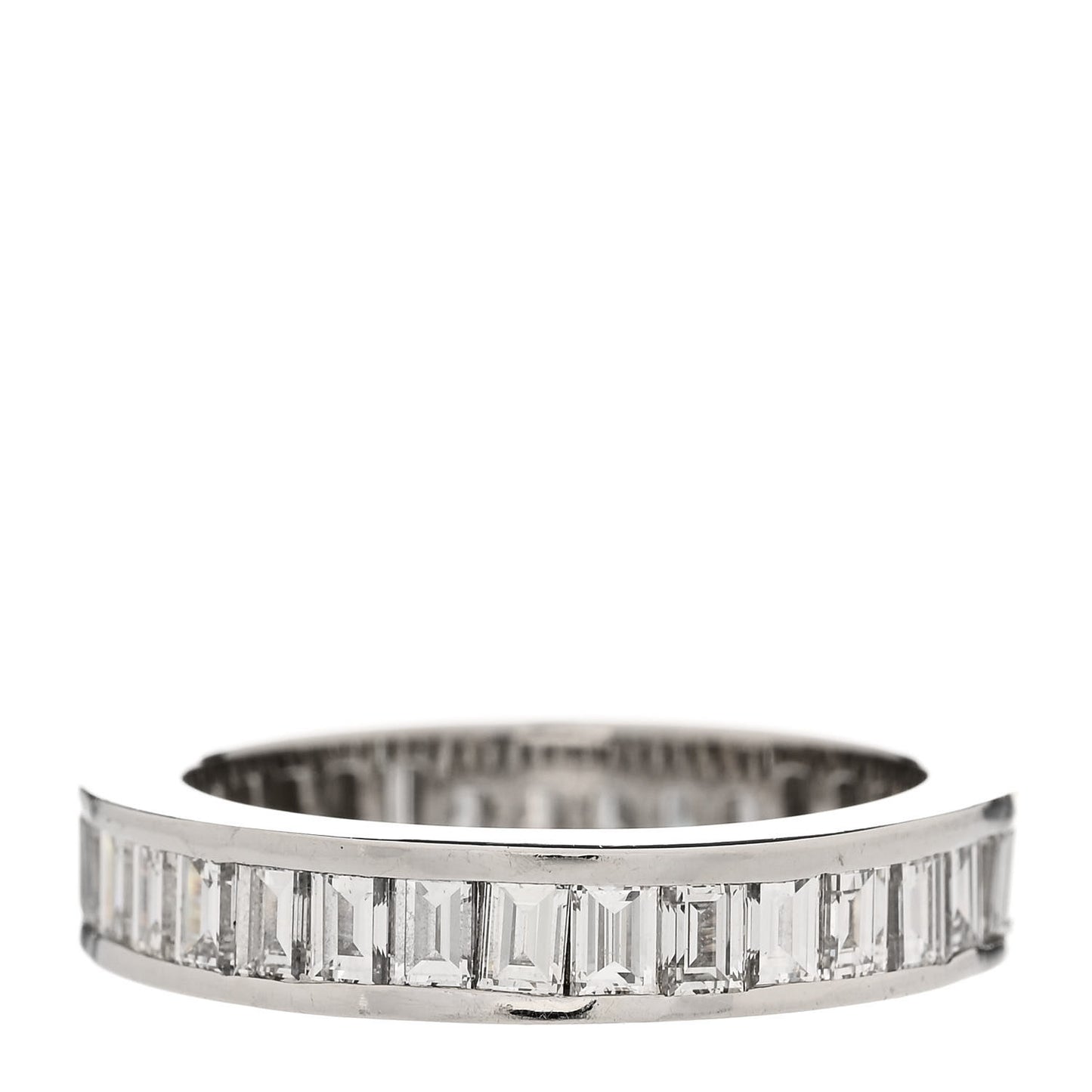 Platinum Diamond 4mm Channel-Set Baguette Eternity Band Ring 56 7.5