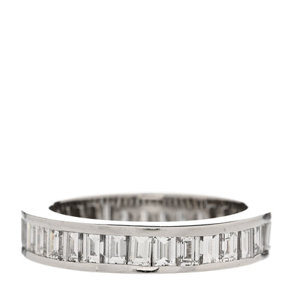 Tiffany Platinum Diamond 4mm Channel-Set Baguette Eternity Band Ring 56 7.5 3 of 6