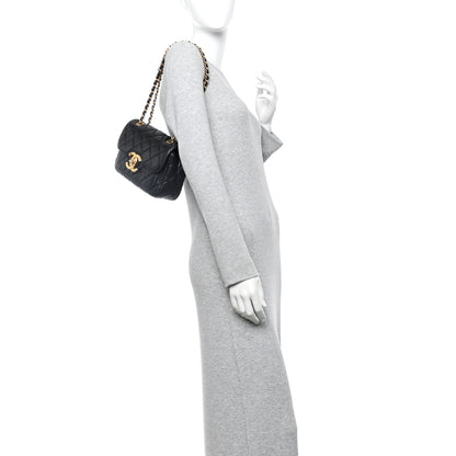 Chanel Shiny Lambskin Quilted Mini Maxi CC Flap Black 2 of 13