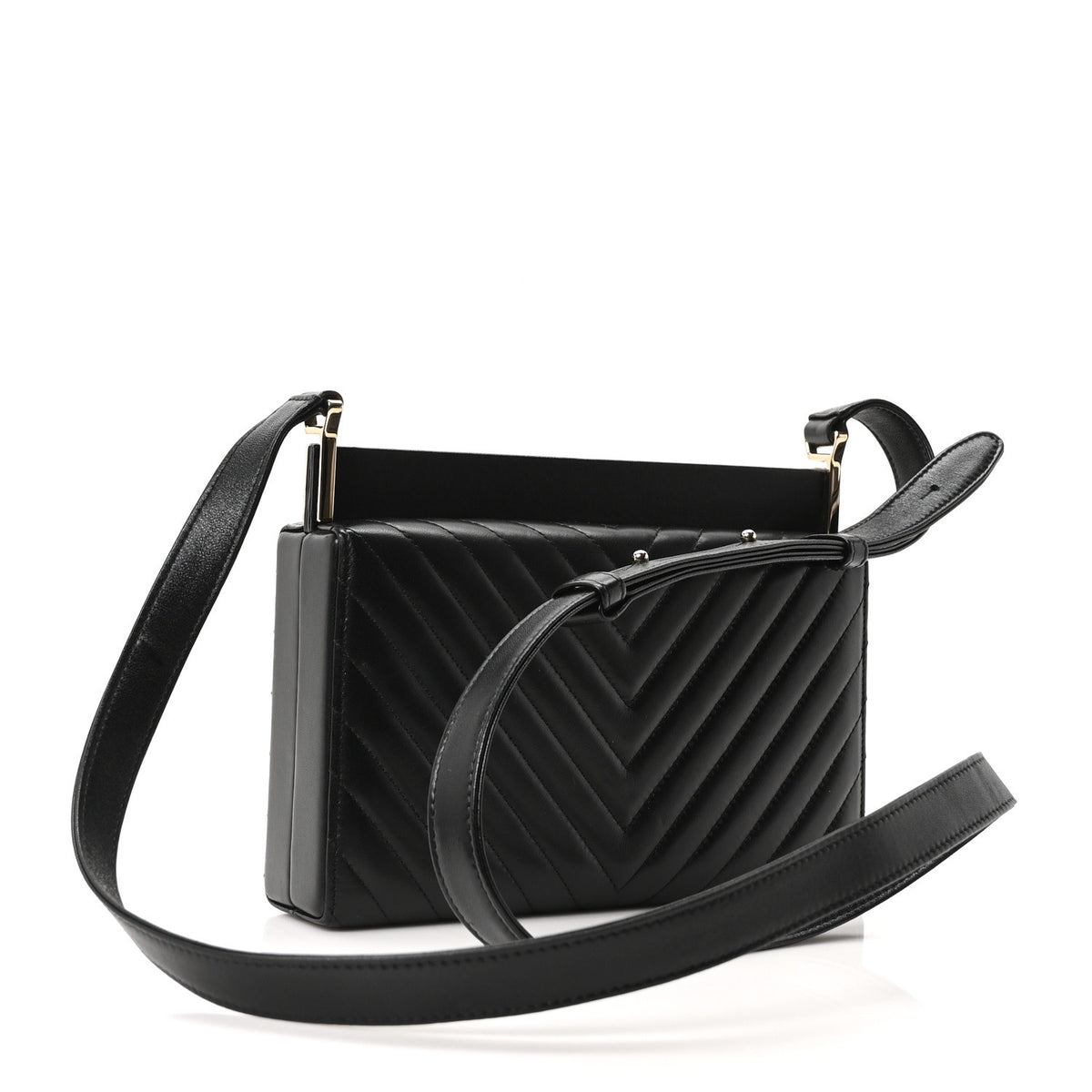 Lambskin Chevron Reissue Quilted Clutch Bag Black